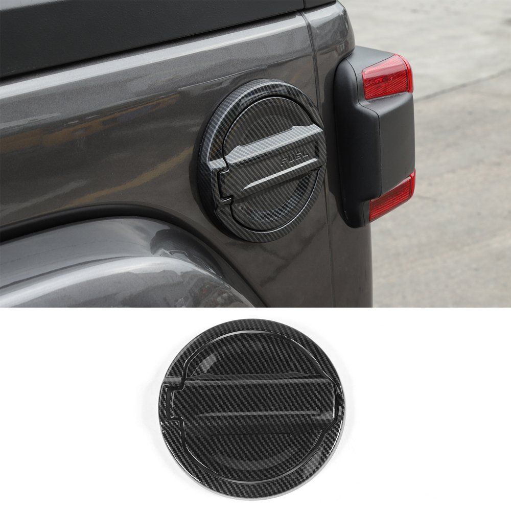 Carbon Fiber Fuel Door Cover 18-up Jeep Wrangler-Gladiator